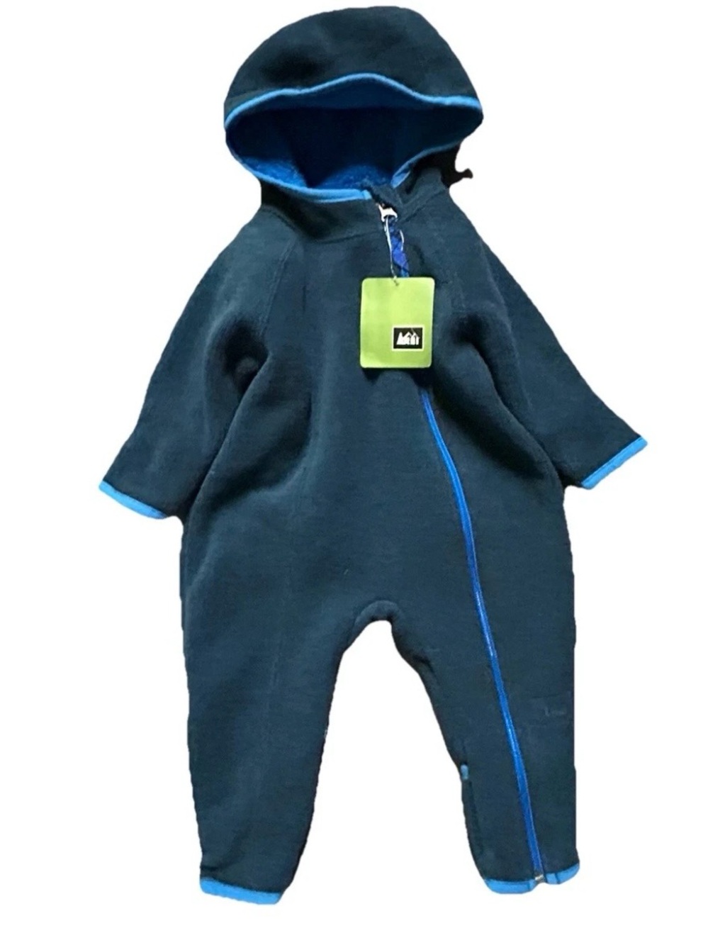 NWT REI Faux Fur Lined Navy Blue Bunting Suit Size 0-3 Months